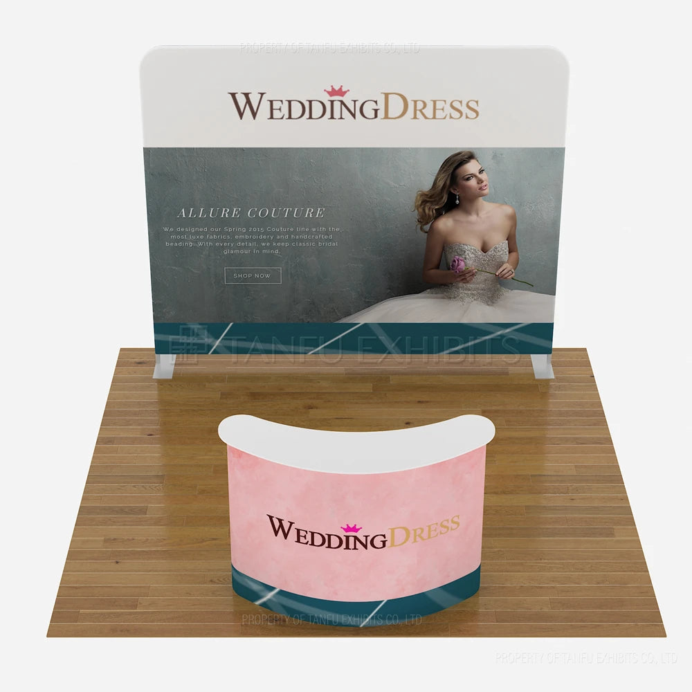 Custom Aluminum & Fabric Clothing Exhibition Displays Trade Shows Back Drops with Easy Setup for Weddings