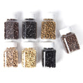 Leeons Wholesale 7 Colors Hair Extension Beads and Rings with Screw (4.5x3.0x3.0mm Links Rings & Tubes 1000 Pieces/Bottle)