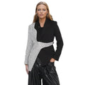 TWOTWINSTYLE Personalized Design Temperament Lapel Contrasting Color Splicing Tie Irregular Suit Jacket