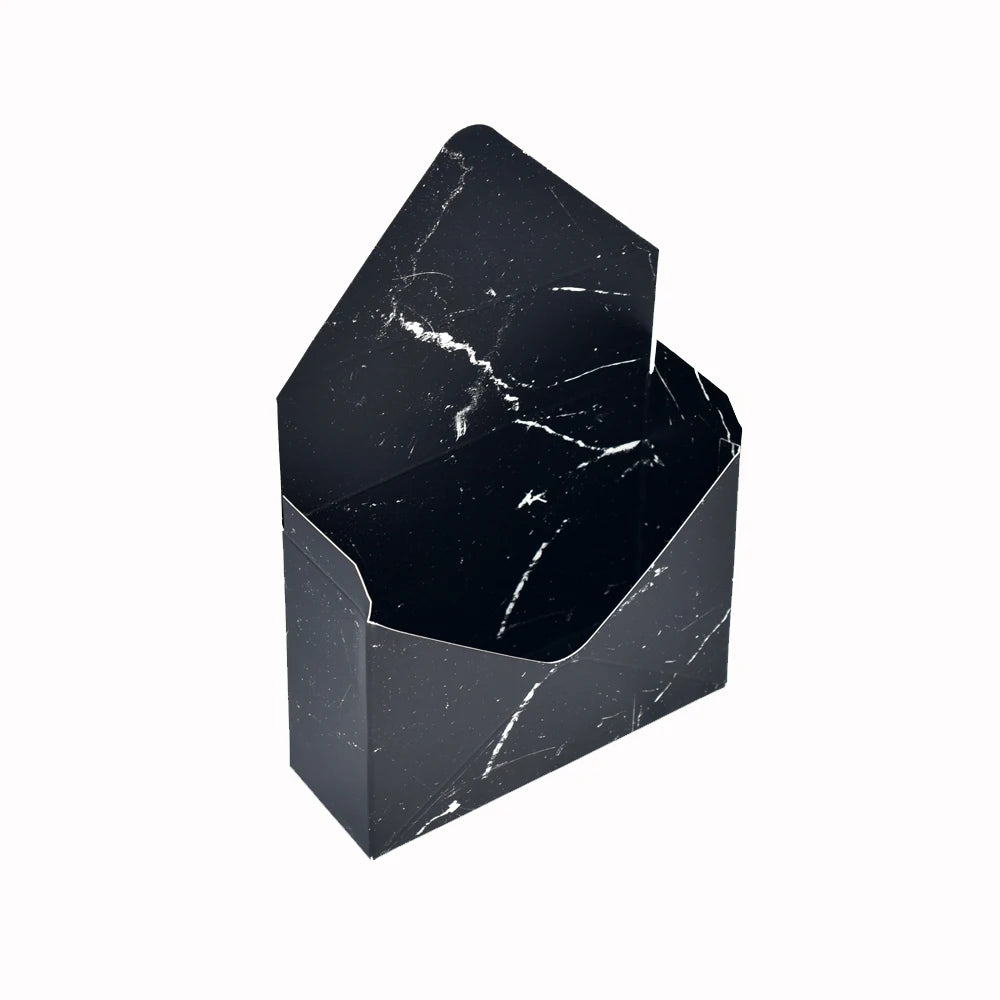 CSMD Chinese Manufacturer Ready to Ship Gift Packaging Retail Black Marble Design Cardboard Envelope Flower Boxes for Mother Day