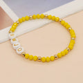 Go2boho WWJD Crystal Gold Bead Bracelet Bohemian Style What Would Jesus Do Summer Jewelry Best Friend Gift for Weddings Parties