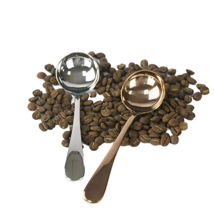 Wholesale Creative Round Cupping Spoon SUS304 Stainless Steel Golden Coffee Spoon for Giveaways Polished with Mirror Finish