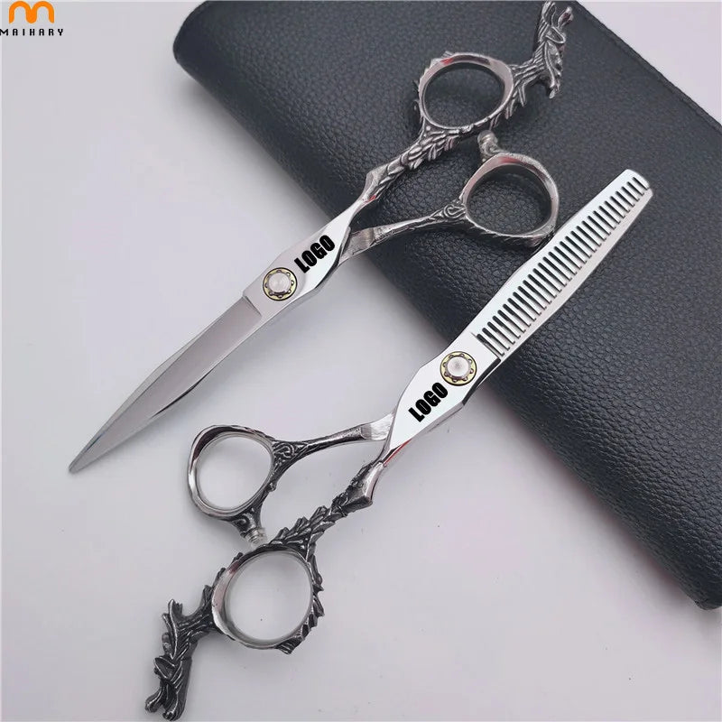 Wholesale Manufacturer Barber Tools Set Professional Traceless Teeth Scissors Platinum Hair Stylist Flat Scissors for Hair Salon