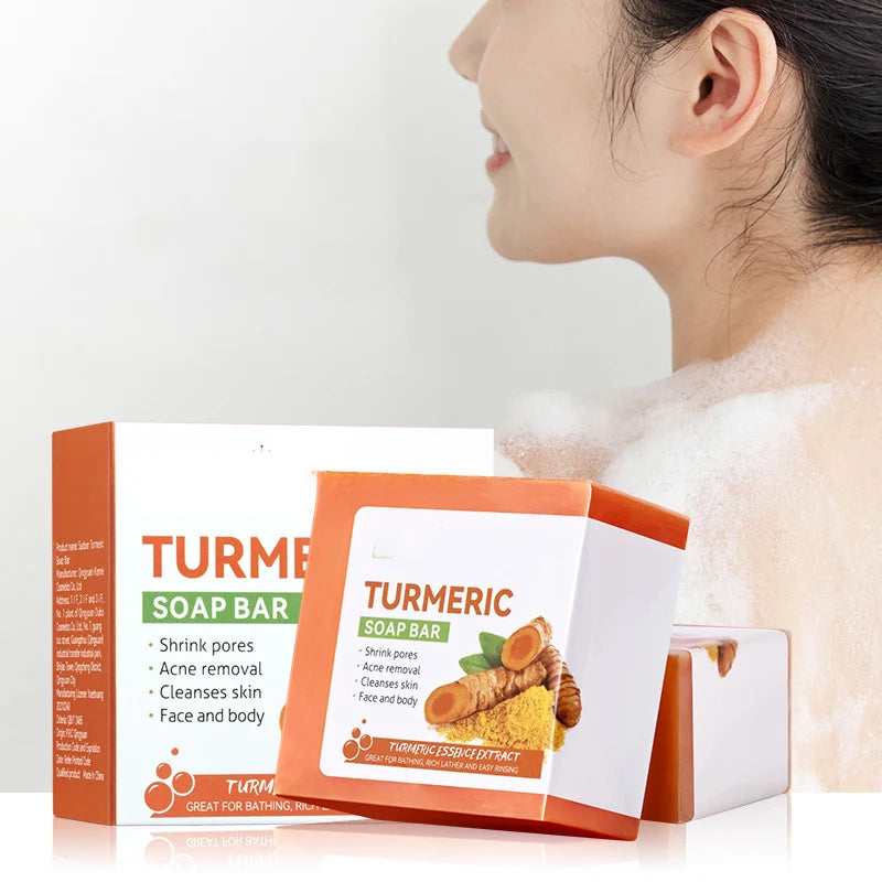 Wholesale Turmeric Whitening Kojic Acid Solid Soaps 100g Anti-Acne Private Label Black Spot Correction Milk Soap