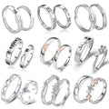 Customize Minimalist 925 Silver Ring Sets Fashion Jewelry Couple Rings