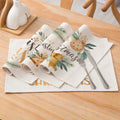 Customize Merry Christmas Cotton Linen Christmas Placemat Dining Room Table Mat Home Festive Party Decoration