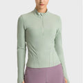 New Fashion Yoga Gym Workout Women  Half Zipper Long Sleeve Top Fitness  Yoga Gym Top for Women