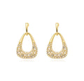 AA00938 Vintage 925 Sterling Sliver Pearl Earrings Chunky Bling Bling Rhinestone Crystal Geometric Stud Earrings