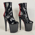 20 cm Stiletto Lace up Sole 8 "nightclub Performance Shoes Round Head Zipper Open Bright Ankle Boots