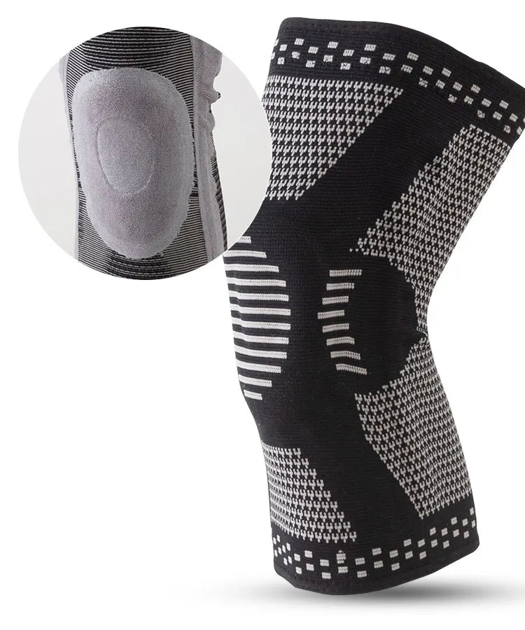 HX063 Ollas Nylon Knee Sleeve Compression Knee Brace Knee Support for Running Basketball