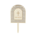 Custom Rattan  Baptism Cake Topper  Wooden Laser Cut Wood First Communion Christening Cake Topper for Decoration