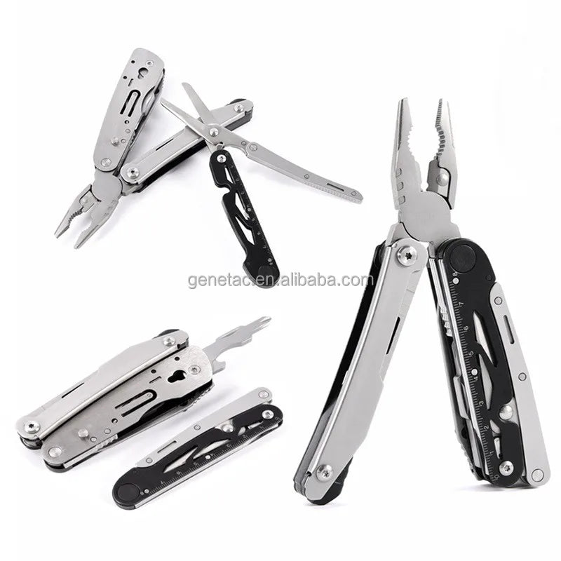 Camping Gift Multiplier Industrial Grade Foldable Stainless Steel Pocket Multitool Wrench Pliers Blade Screwdriver Scissors for