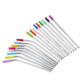 Wholesale Food Grade Approved Stainless Steel Straws Reusable Metal Drinking Straws with Silicone Tip