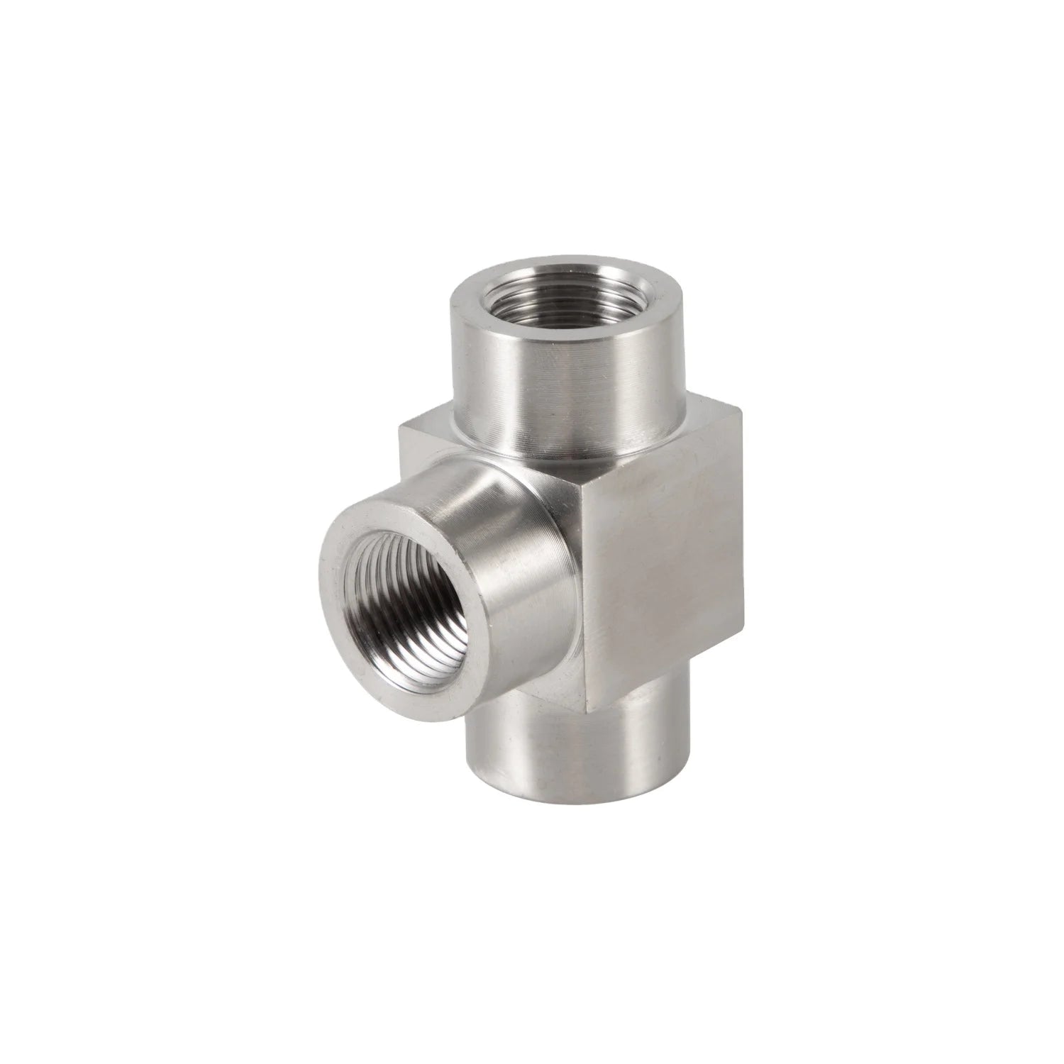 Stainless Steel Female Thread Branch Tee Double Ferrule Tee Compression Tube Fittings 1/16 to 1 1/2"  Inch