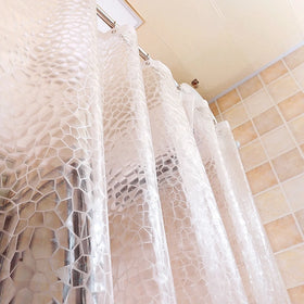 Factory Price Clear Water Cube Shower Curtain Liner 2x2m Factory 3D Waterproof Thicker Bath Bathroom Curtain