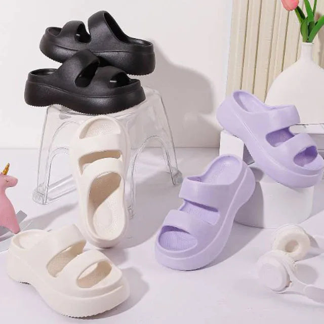 China Factory Fashion Solid Color Home Slippers for Girls Hot Sale Daily Hard-Wearing Ladies Slides Slippers