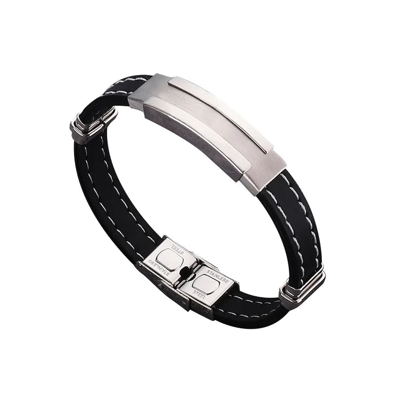 Vekeklee Stainless Steel Trendy Bangles with Antique Silver/Gold/Platinum/Silver Plating for Men's Anniversary