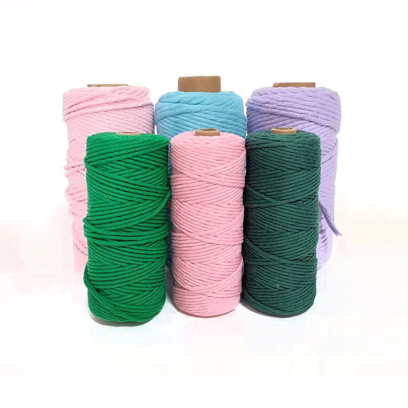 Ready to Ship 3mm 100% Natural Macrame Single Strand Cotton Cord Twisted Finish for Shoes Bags Garments Home Textiles