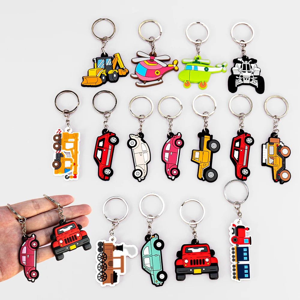 Promotional 2d Pvc Rubber Silicone Kawaii Custom Cartoon Keychain Making Accessories Cute Rings Car logo Charms Anime Keychains