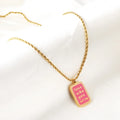 Simple Personality Design Exquisite Stainless Steel Female Pendant Necklace Custom Pvd 18k Gold Plated Letter Jewelry Necklace