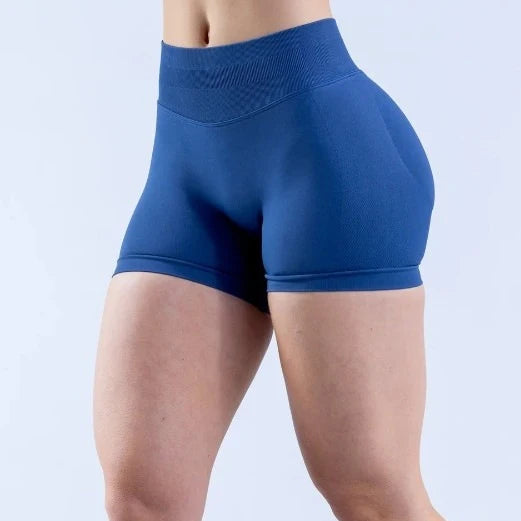 INS Hot Sale Seamless High Waist Tummy Control Workout Shorts Scrunch Butt High Elastic Sports Shorts Quick Dry Women Shorts Gym
