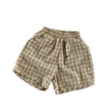 2025 Summer New Boys Shorts Thin Breathable Linen Cotton Korean Style Five-Point Shorts Toddler Personality Trendy Pants