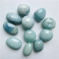 Natural Healing Crystal Palm Stone Blue Aquamarine Stone  Crystals Healing  Stone for Gifts