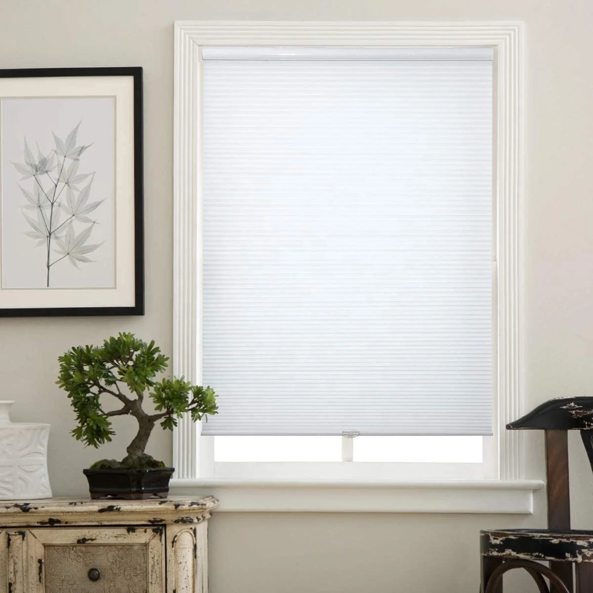 Built-In Cordless Honeycomb Shades for Home Bedroom Windows Electric Window Blinds Easy Installation Plain Technique