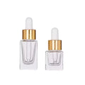 Mini Portable 5ML 10ML Clear Rectangle Glass Empty Bottle Perfume Oil Bottle With Dropper