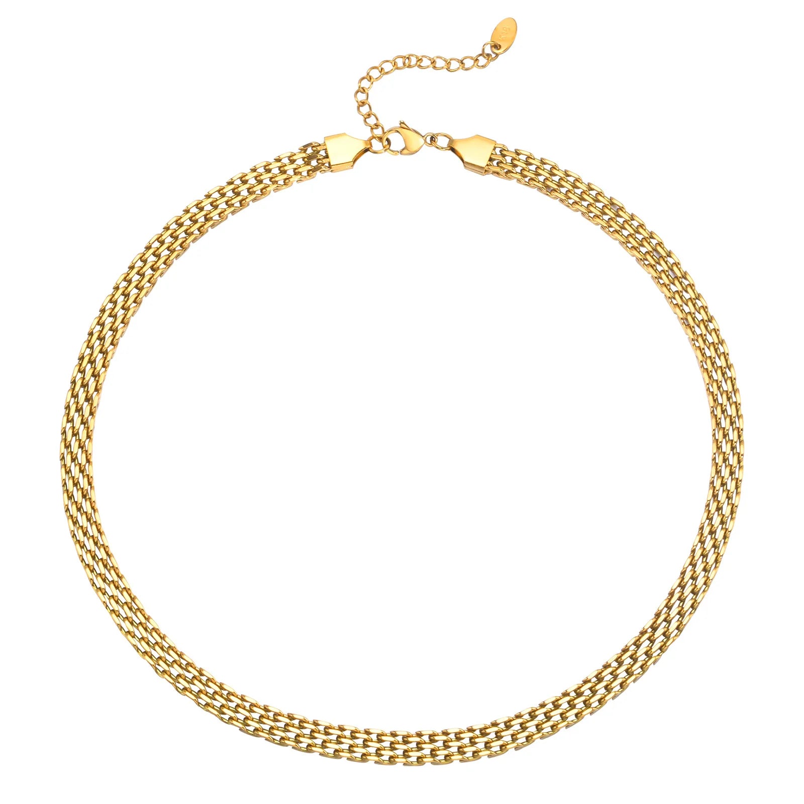 Simple Designer 18K Gold Plated Stainless Steel Basic Chain Necklace Waterproof Fine Jewelry Women NC-1370