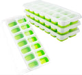 Easy-Release 14-Ice Silicone Ice Cube Trays with Removable Lid LFGB Certified BPA Free Ice Trays with Covers