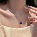 Candy Color Changing Heart Pendant Necklace for Women Simple Design Temperature Sensitive Stone Peach Choker Party Jewelry