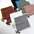 Zifeng OEM  Beaded Sequin Turban Plain Hand-beaded Pearl Chiffon Scarf