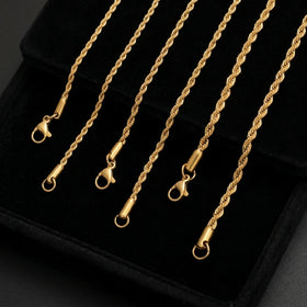 Accessories New Stainless Steel 18K Gold Plated Hip Hop Twist Chain Women's Clavicle Chain Jewelry