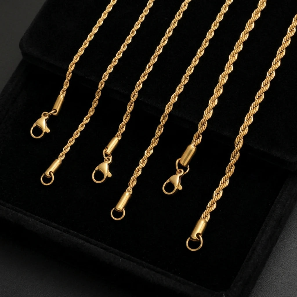 Accessories New Stainless Steel 18K Gold Plated Hip Hop Twist Chain Women's Clavicle Chain Jewelry
