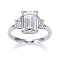 Messi Jewelry MSR-1306 14K 18K Gold Yellow Gold 5 Carat Emerald Cut Lab Grown Diamond Engagement Ring