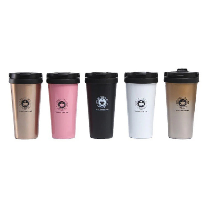 FX Factory Custom Logo Free Hot Sale 500ml Black Coffee Mug Sports Drinking Tumbler With Handle Office Drinking Bottle