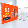 FEAMONT Portable Tension Fabric Pop up Display Straight Backdrop Wall Banner Stand for Advertising for Trade Shows Exhibitions