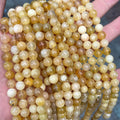 Ready to Ship Polished Opalite Stone 6mm 8mm 10mm Round Loose Natural Gemstone Beads Yellow Opalite
