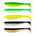 WEIHE 10pcs/bag 5.5-6.6-7cm 5 Colors Silicone Shad Baits Swimbait Wobblers Artificial Softbaits with Grooves for Trout Catfish