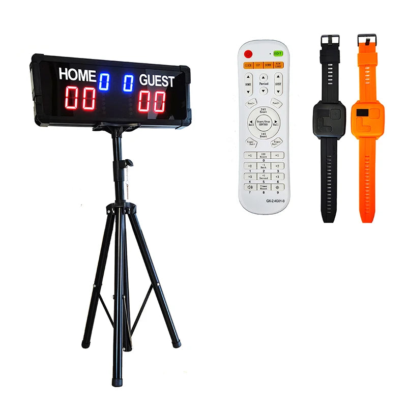 Ganxin New Product Tennis Padel Court Portable LED Digital Multisport Electronic Scoreboard with Wireless Remote & Wrist Watch