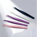 Wholesale Diy Eyelash Tweezers Stainless Steel Anti-Sticky Press on Lashes Applicator for Pre-glued Cluster Lashes
