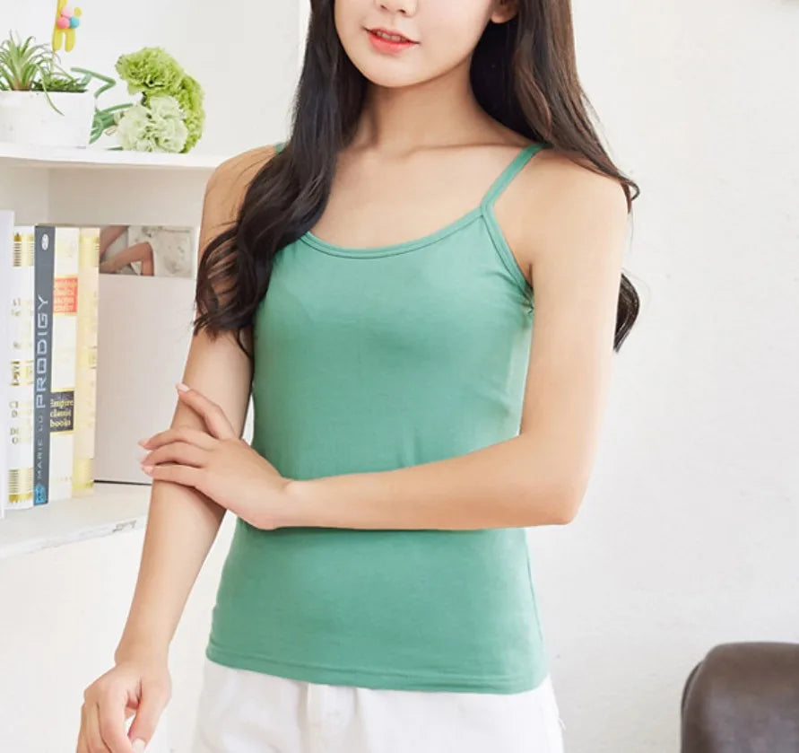 Wholesale Blank Women's Tank Tops  Custom Spandex Cotton Base Vests with Inner Straps Classic Style for Branded Merchandise Top
