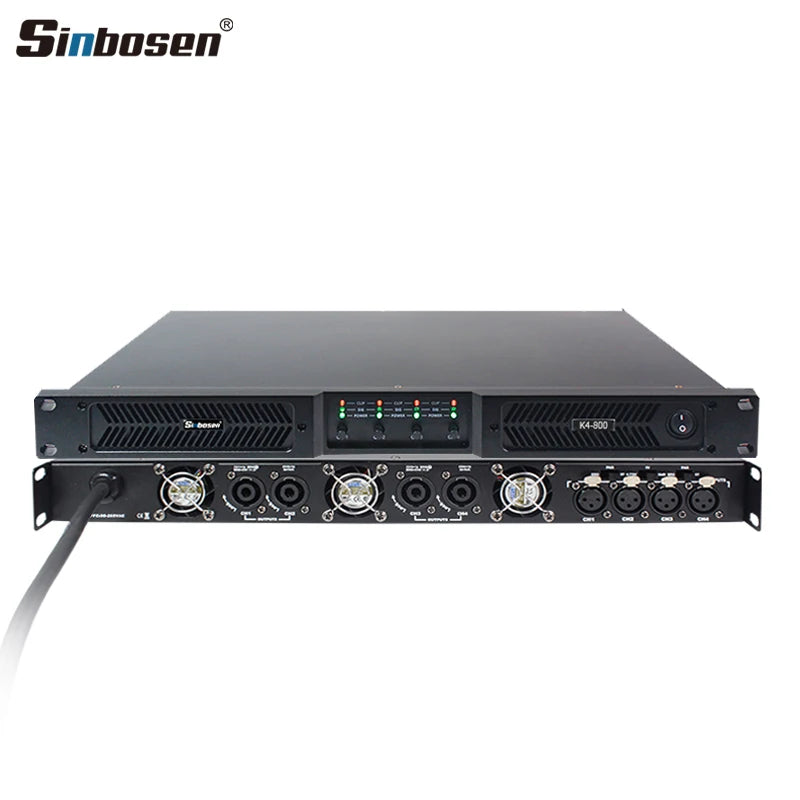 K4-800 Class d 4 Channel Amplifier Audio 800 Watt 1U Power Amplifier Sound System