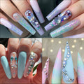 Yantuo Round Crystal Stone Glass Rhinestone Blue Opal Flat Back Non Hotfix Rhinestone for Nail Art Garment Making