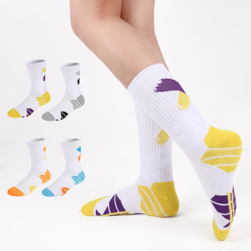 SHIWEI-9006# Outdoor Sports Knitting Cotton Hiking Socks Football Socks Sports Crew Anti-slip Customized Pattern Socks
