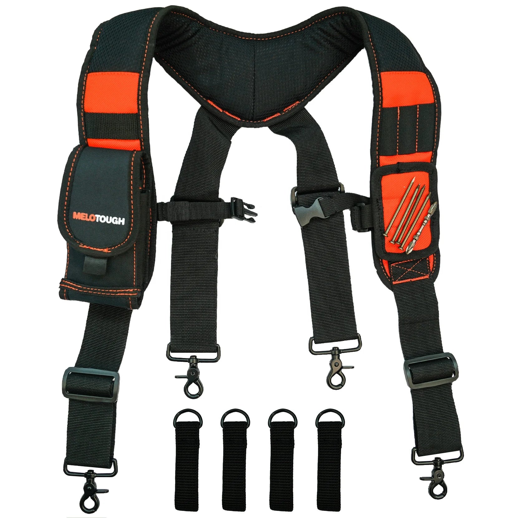 MELOTOUGH Heavy Duty Tool Magnetic Work Suspender with Large Moveable Phone Holder
