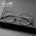 High End Eyeglasses Designer Custom Logo Titanium Polygon Specs Round Optical Frames Vintage Style Men Eye Glasses for Women