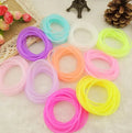 5.5CM 3MM Thick Women Girls Elastic Hair Band Fluorescent Neon Glow Bracelet Rope Ring Rubber Silicone Hair Ties