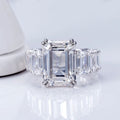 MSR-1010 Custom Luxury Design Engagement Wedding Jewelry PT950 Big Carats 8ct Emerald Cut Lab Diamond Ring